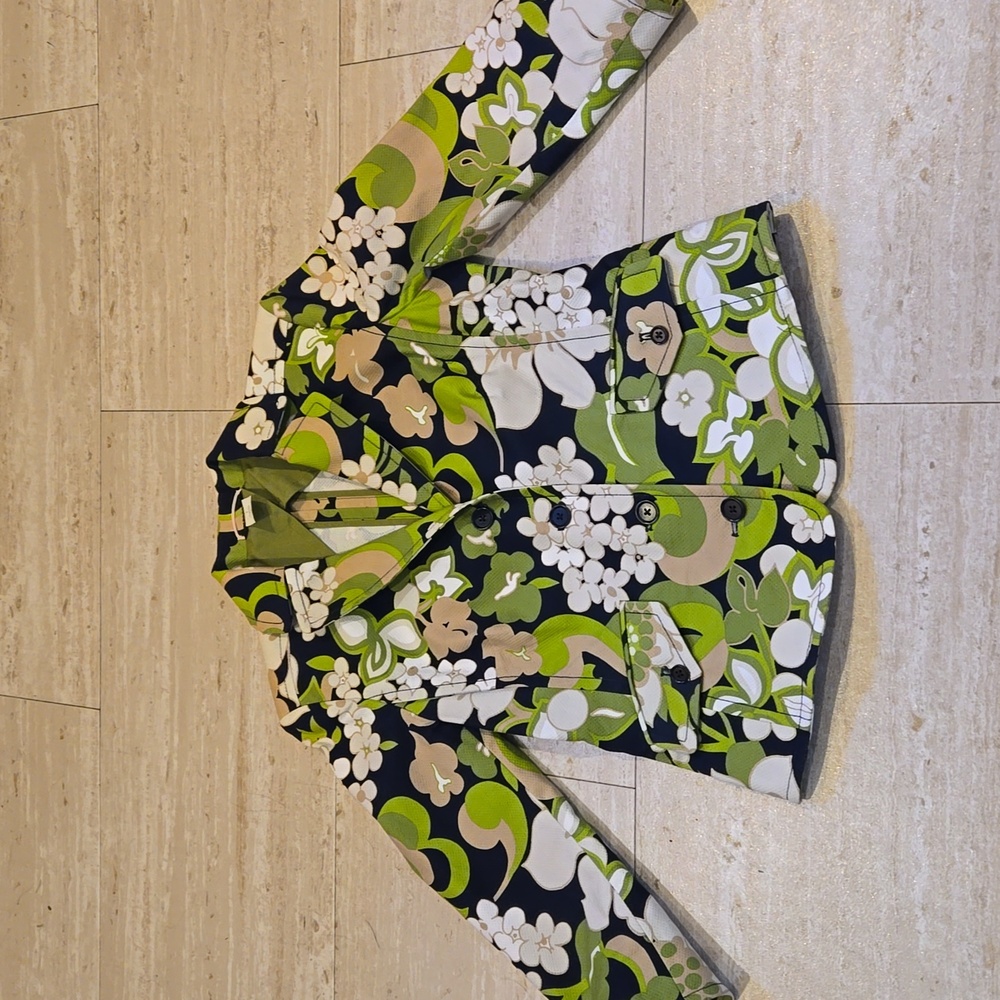 J. Crew Multi-Colored Design Print Button Front B… - image 1